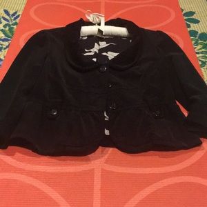 Elevenses Black Lined Blazer 3/4 Sleeve Size 4 EUC